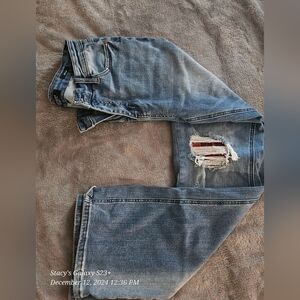 Judy Blue Plaid Patch Bootcut Jeans sz 13/31